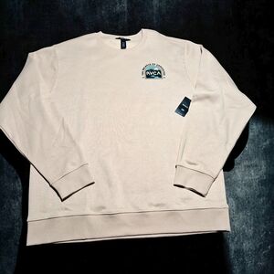 RVCA Men's The Balance of Opposites Crewneck Sweater Tan Beige Size XL NWT